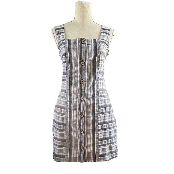 ROXY Next Door Button Front Dress S - Picture 2 of 10